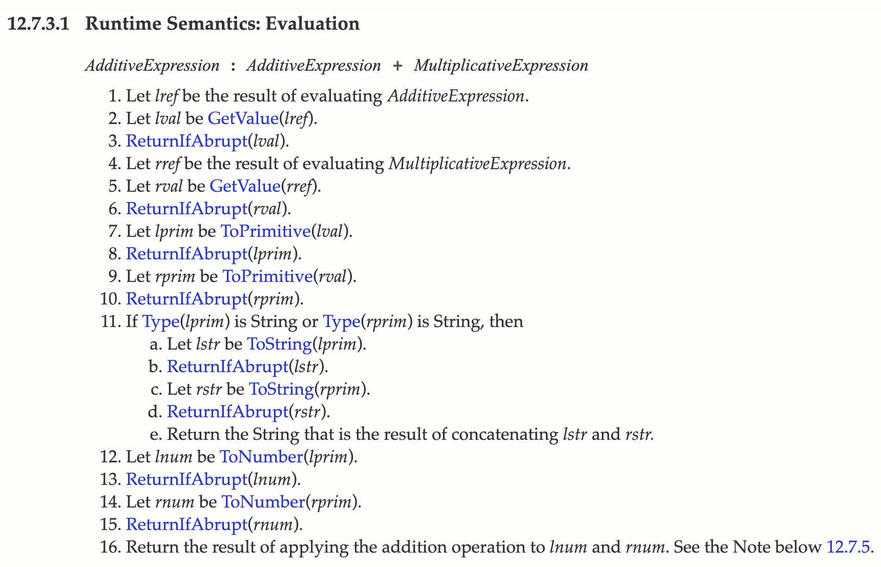 ECMAScript 定义加法语义